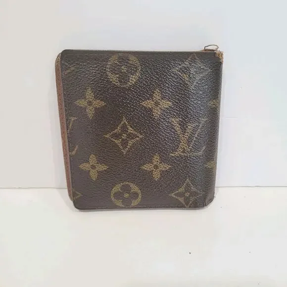 Vintage Louis Vuitton Men's LV Brown Bi-Fold Leather Wallet Monogram Card Bill - Picture 2 of 13
